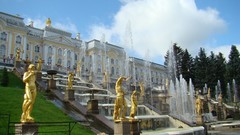 Landscapes statues Russia Fountains architecture buildings 