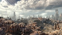 Landscapes stones Apocalypse ruins rocks video games 