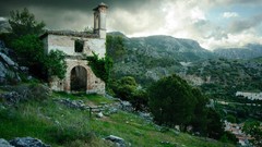 Landscapes stones clouds storm ruins Europe Spain