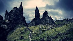 Landscapes stones nature Mountains clouds hills rocks