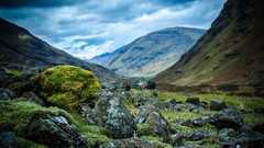Landscapes stones nature Mountains clouds moss Scotland