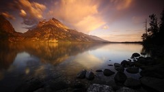 Landscapes stones nature movement clouds sky coast lilac