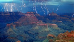 Landscapes storm canyon Arizona Grand Canyon national park the 