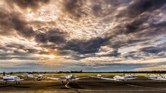 Landscapes sun clouds Aircraft Florida airfield USA sunlight 