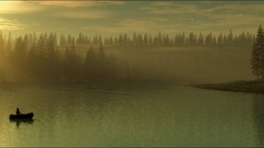 Landscapes sun fire ships evening 3d rivers 3D modeling