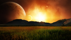 Landscapes sun horizon planets