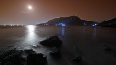 Landscapes sun Mountains lights rocks lakes reflections