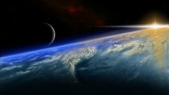 Landscapes sun paintings Earth planets mind outer space digital 