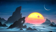 Landscapes sun planets outer space