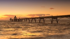 Landscapes sun United Kingdom Bridges Beaches piers