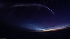 Landscapes sunrise Arctic night sky