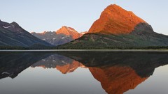 Landscapes sunrise glacier Montana reflections national park