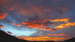 Landscapes sunrise Mountains clouds