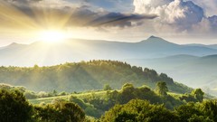 Landscapes sunrise Mountains sunlight