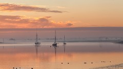 Landscapes sunrise nature Boats United Kingdom Essex