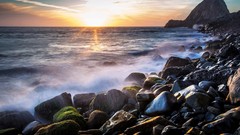 Landscapes sunrise nature clouds ocean attack