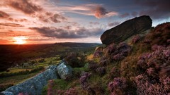 Landscapes sunrise nature grass clouds England cityscapes