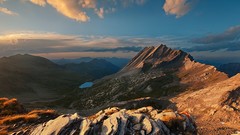 Landscapes sunrise nature lagoon peaks