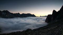 Landscapes sunrise nature Mountains clouds dawn hills HDR 