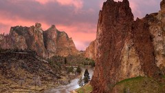 Landscapes sunrise nature Oregon rocks Parks smith