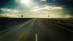 Landscapes sunrise nature roads