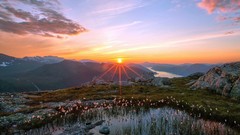 Landscapes sunrise nature skies