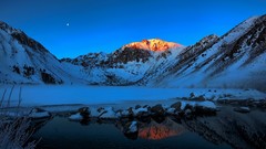Landscapes sunrise nature snow Mountains California lakes 