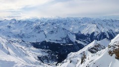 Landscapes sunrise nature snow winter Mountains white