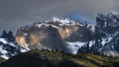 Landscapes sunrise nature Trees snow winter Mountains clouds 