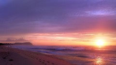 Landscapes sunrise sand Sea nature Beaches