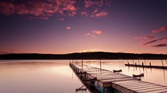 Landscapes sunrise Sea nature coast calm Canada lakes piers 
