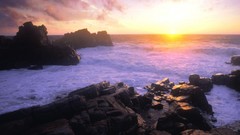 Landscapes sunrise Sea nature ocean