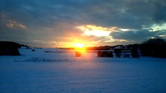 Landscapes sunrise snow sun clouds white