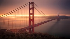 Landscapes sunrise sun ocean morning California San Francisco 