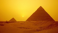 Landscapes sunrise sun pyramids Egypt deserts Great Pyramid of 