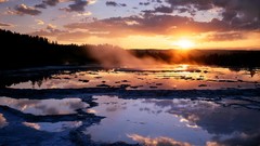 Landscapes sunrise sunset nature clouds silhouettes