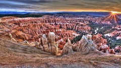 Landscapes sunrise sunset nature Trees Mountains clouds Utah 