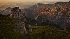 Landscapes sunrise sunset nature Trees Mountains foliage Green 