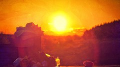 Landscapes sunrise sunset sun garbage dawn trash trash bags