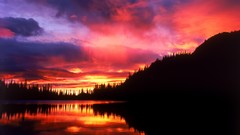 Landscapes sunrise Washington reflections national park Mount 