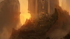 Landscapes sunset blink artwork digital art fantasy art