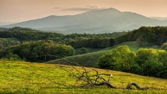 Landscapes sunset blue Mountains hills