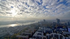 Landscapes sunset clouds buildings rivers skies cityscapes
