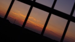 Landscapes sunset clouds fences fields skies