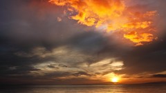 Landscapes sunset clouds ocean