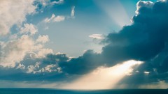 Landscapes sunset clouds Oceans seascape