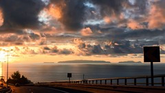 Landscapes sunset clouds roads