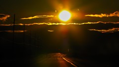 Landscapes sunset clouds roads skylines