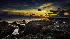 Landscapes sunset coast