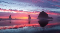 Landscapes sunset coast Beaches